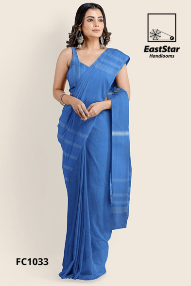 Blue Handloom Cotton Saree FC1033 Blue Handloom Cotton Saree FC1033