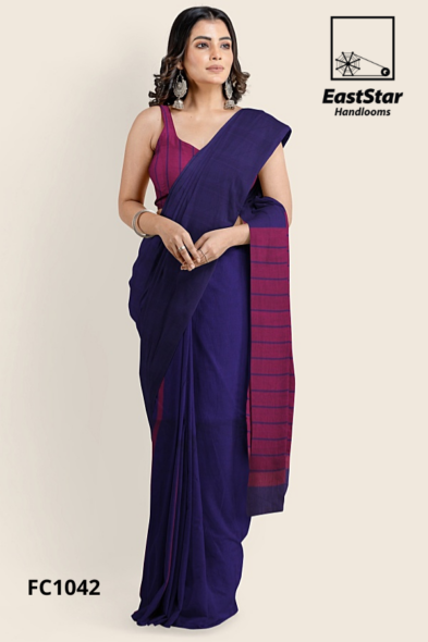 Deep Purple Handloom Cotton Saree FC1042 Deep Purple Handloom Cotton Saree FC1042