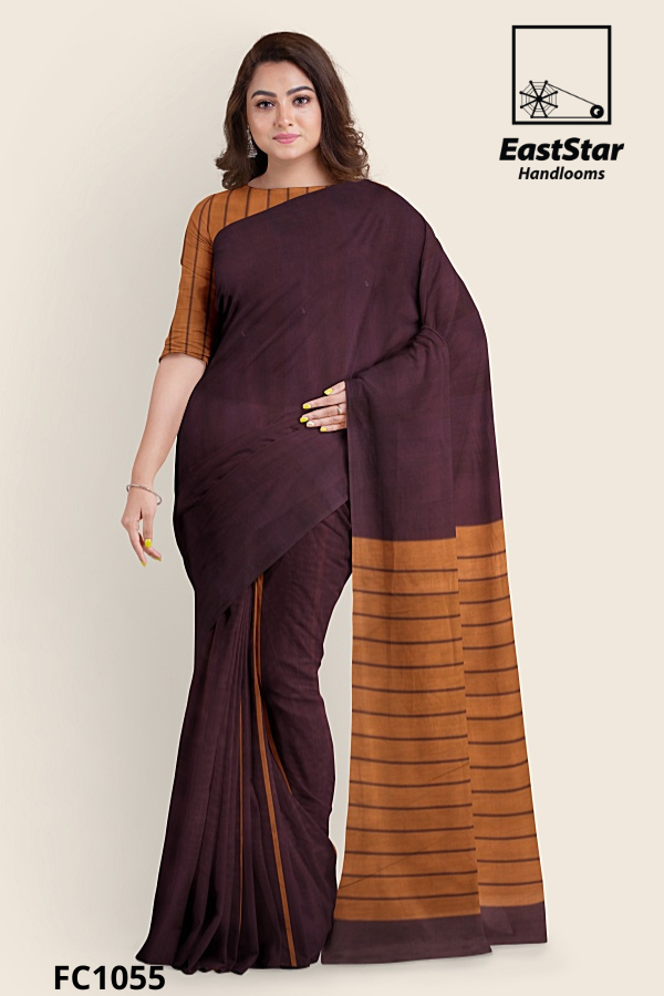 Maroon Handloom Cotton Saree FC1055 Maroon Handloom Cotton Saree FC1055