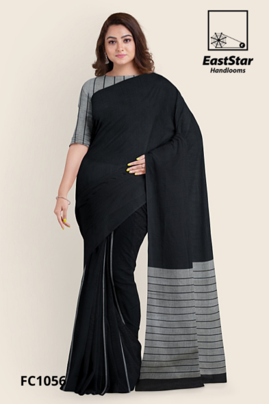 Black Handloom Cotton Saree FC1056 Black Handloom Cotton Saree FC1056