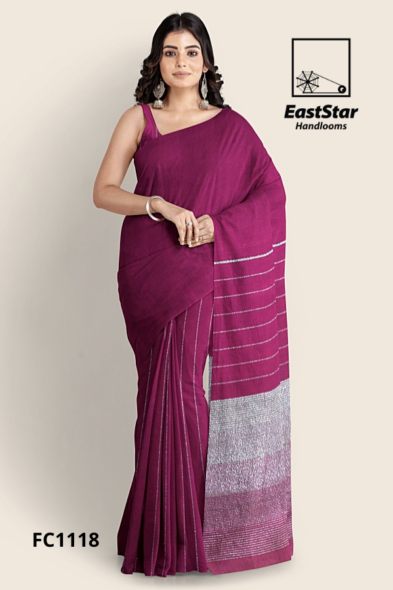 Magenta Handloom Cotton Saree FC1118 Magenta Handloom Cotton Saree FC1118