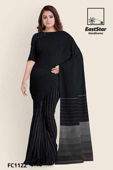 Black Handloom Cotton Saree FC1122 Black Handloom Cotton Saree FC1122