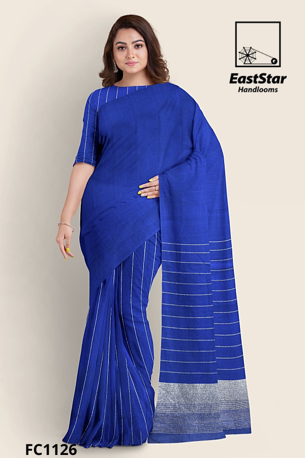 Royal Blue Handloom Cotton Saree FC1126
