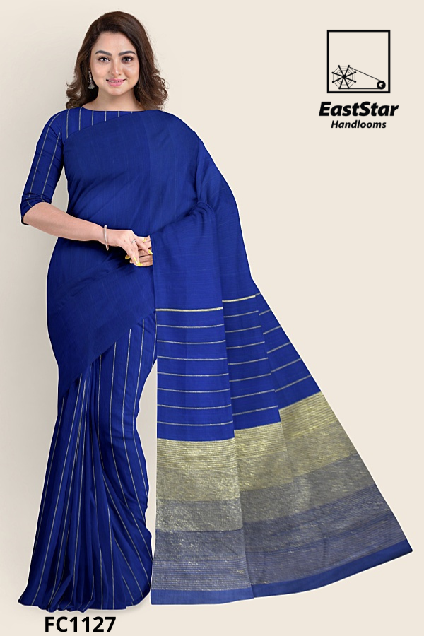 Royal Blue Handloom Cotton Saree FC1127 Royal Blue Handloom Cotton Saree FC1127