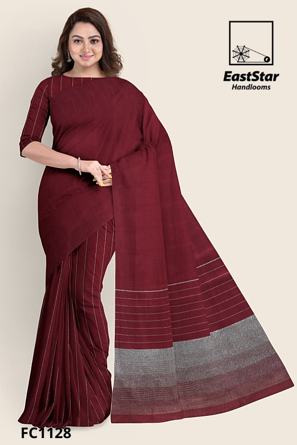 Maroon Handloom Cotton Saree FC1128 Maroon Handloom Cotton Saree FC1128