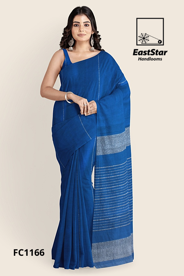 Blue Handloom Cotton Saree FC1166 Blue Handloom Cotton Saree FC1166