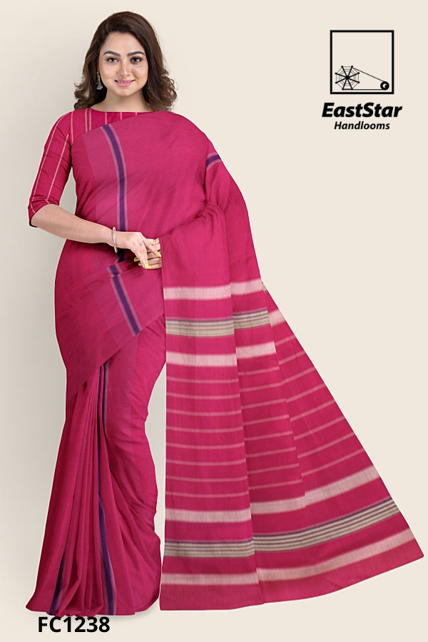 Magenta Handloom Cotton Saree FC1238 Magenta Handloom Cotton Saree FC1238