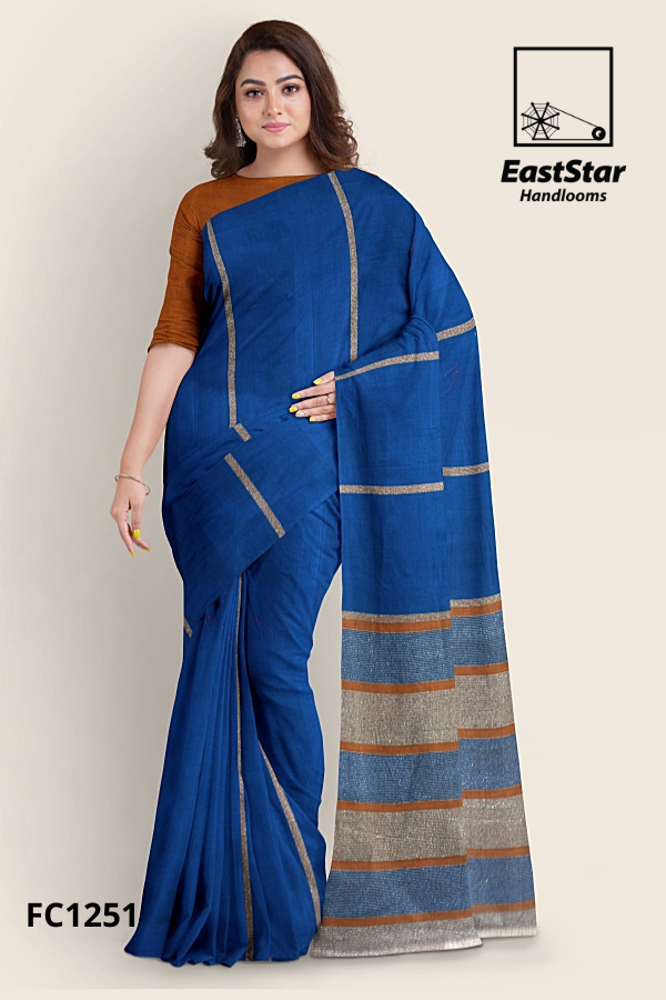 Blue Handloom Cotton Saree FC1251 Blue Handloom Cotton Saree FC1251