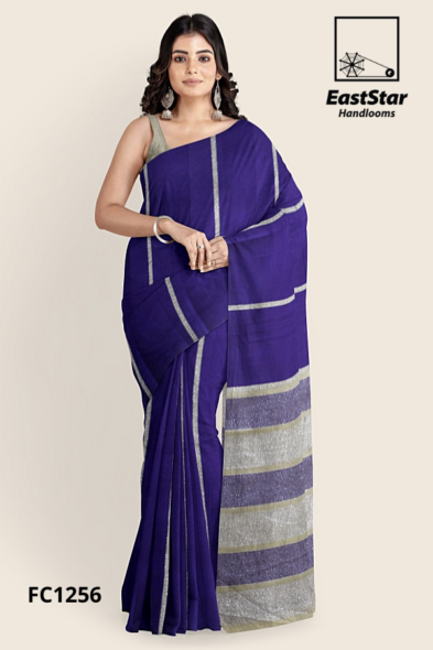 Royal Violet Handloom Cotton Saree FC1256 Royal Violet Handloom Cotton Saree FC1256