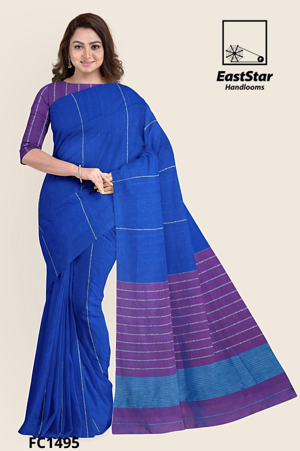 Royal Blue Handloom Cotton Saree FC1495 Royal Blue Handloom Cotton Saree FC1495