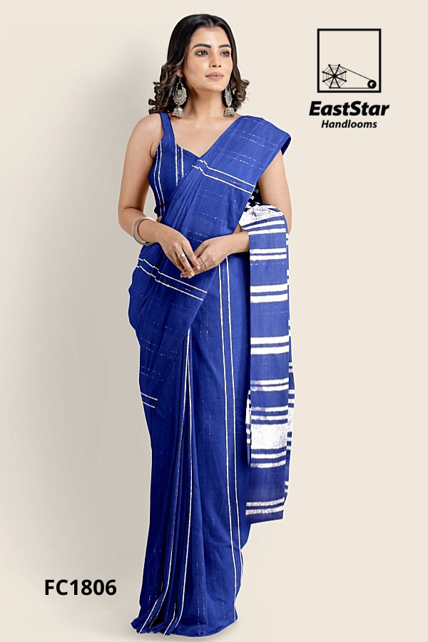 Cobalt Blue Handloom Cotton Saree FC1806 Cobalt Blue Handloom Cotton Saree FC1806