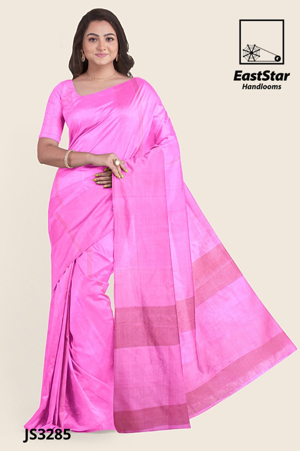 Bright Pink Handloom Silk Saree JS3285 Bright Pink Handloom Silk Saree JS3285
