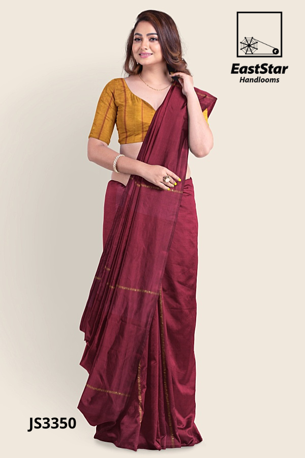 Maroon Handloom Silk Saree JS3350 Maroon Handloom Silk Saree JS3350