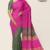 Dark Pink Green Handloom Silk Saree JS3378