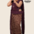 Dark Plum Handloom Printed Cotton Saree PC3003