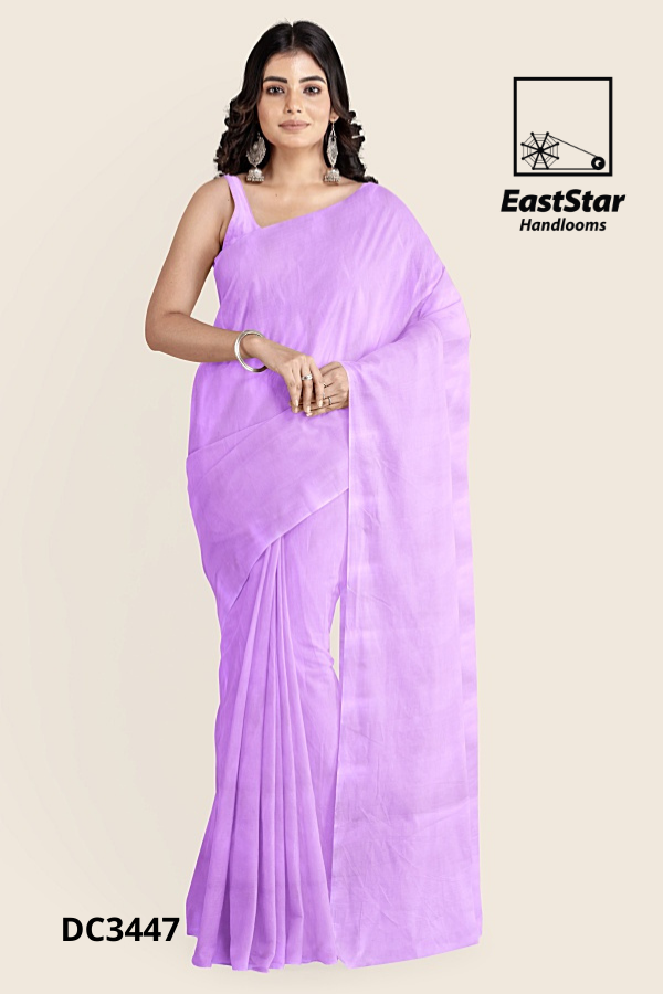 Lavender Handloom Cotton Saree DC3447 Lavender Handloom Cotton Saree DC3447