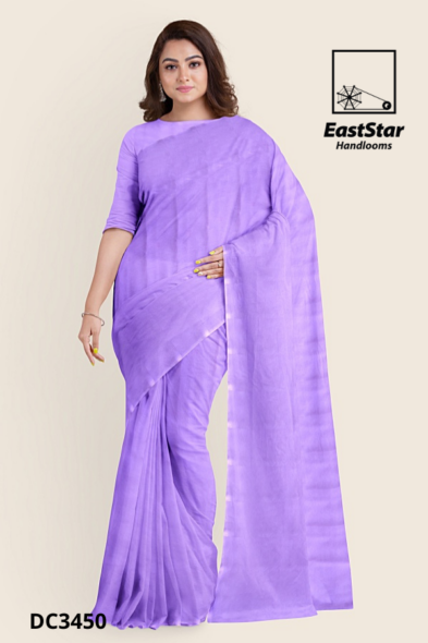 Dark Lavender Handloom Cotton Saree DC3450