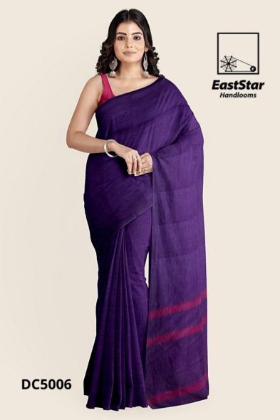 Purple Handloom Cotton Saree DC5006