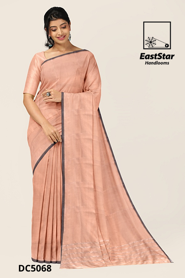 Peach Handloom Cotton Saree DC5068 Peach Handloom Cotton Saree DC5068