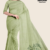 Light Pastel Green Handloom Embroidery Cotton Sarees EMC2056