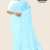 Sky Blue Handloom Embroidery Cotton Saree EMC2061