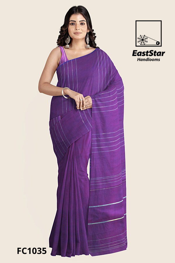 Purple Handloom Cotton Saree FC1035