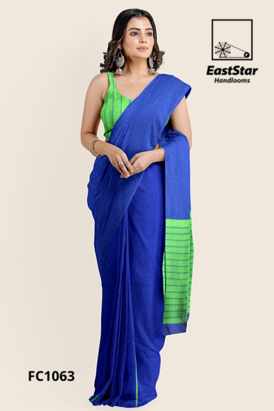 Royal Blue Handloom Cotton Saree FC1063 Royal Blue Handloom Cotton Saree FC1063