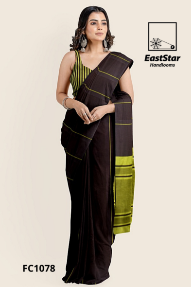 Brown Handloom Cotton Saree FC1078 Brown Handloom Cotton Saree FC1078