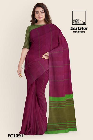 Magenta Handloom Cotton Saree FC1091 Magenta Handloom Cotton Saree FC1091