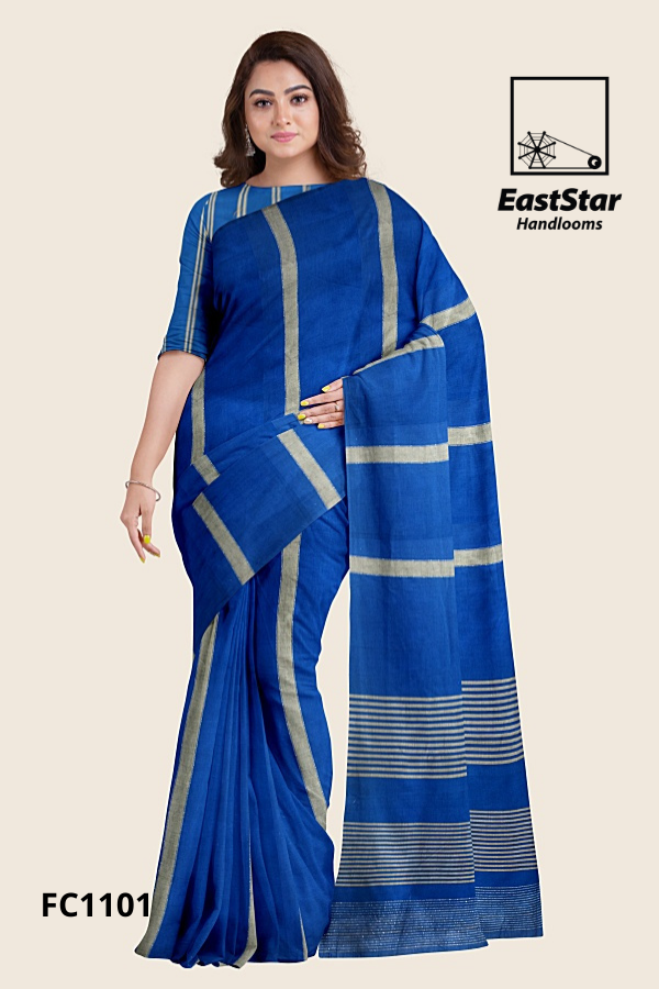 Blue Handloom Cotton Saree FC1101