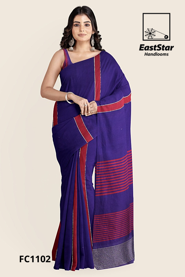 Deep Maroon Handloom Cotton Saree FC1102 Deep Maroon Handloom Cotton Saree FC1102