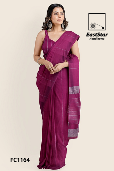 Magenta Handloom Cotton Saree FC1164 Magenta Handloom Cotton Saree FC1164