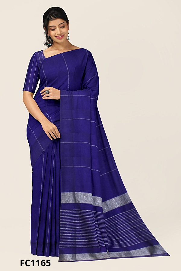 Purple Handloom Cotton Saree FC1165