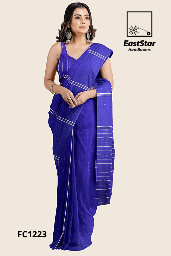 Purple Handloom Cotton Saree FC1223