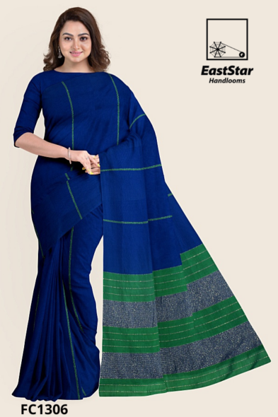 Royal Blue Handloom Cotton Saree FC1306