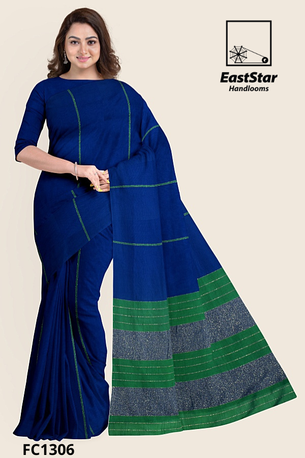 Royal Blue Handloom Cotton Saree FC1306 Royal Blue Handloom Cotton Saree FC1306