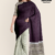 Mint Grey Plum Handloom Cotton Saree FC1367