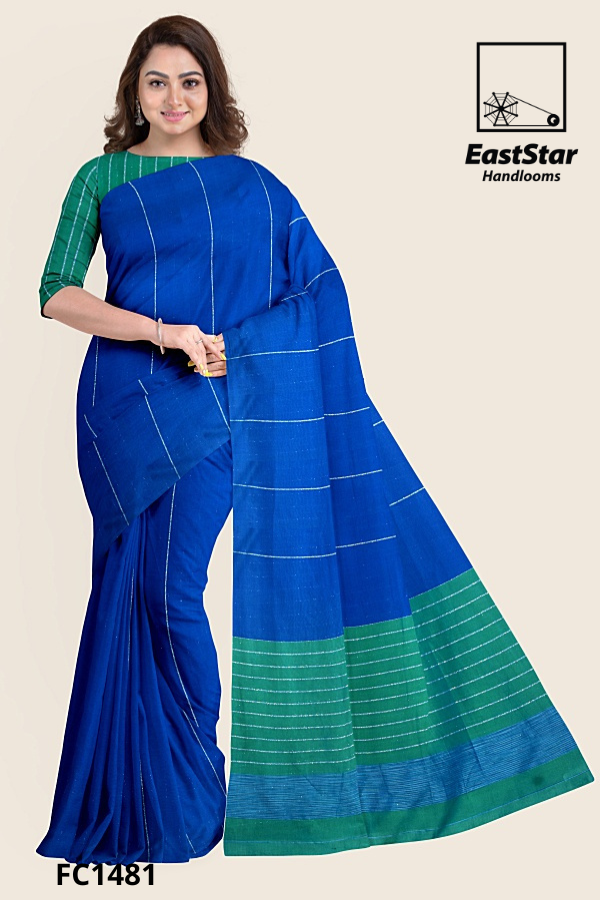 Royal Blue Handloom Cotton Saree FC1481 Royal Blue Handloom Cotton Saree FC1481