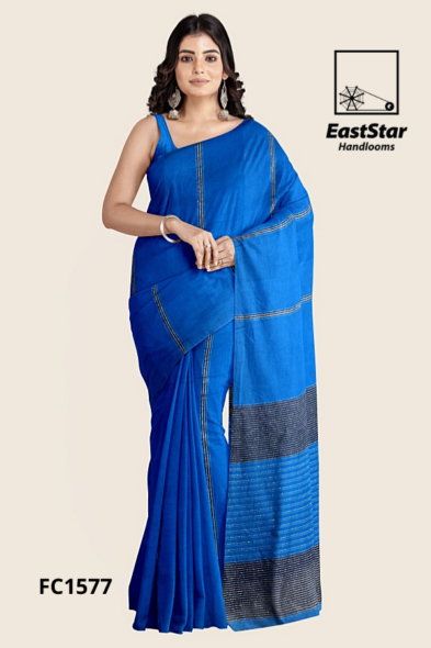 Cobalt Blue Handloom Cotton Saree FC1577 Cobalt Blue Handloom Cotton Saree FC1577