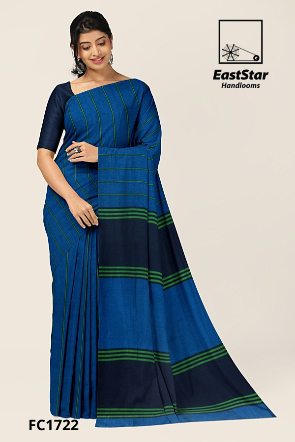 Blue Handloom Cotton Saree FC1722 Blue Handloom Cotton Saree FC1722