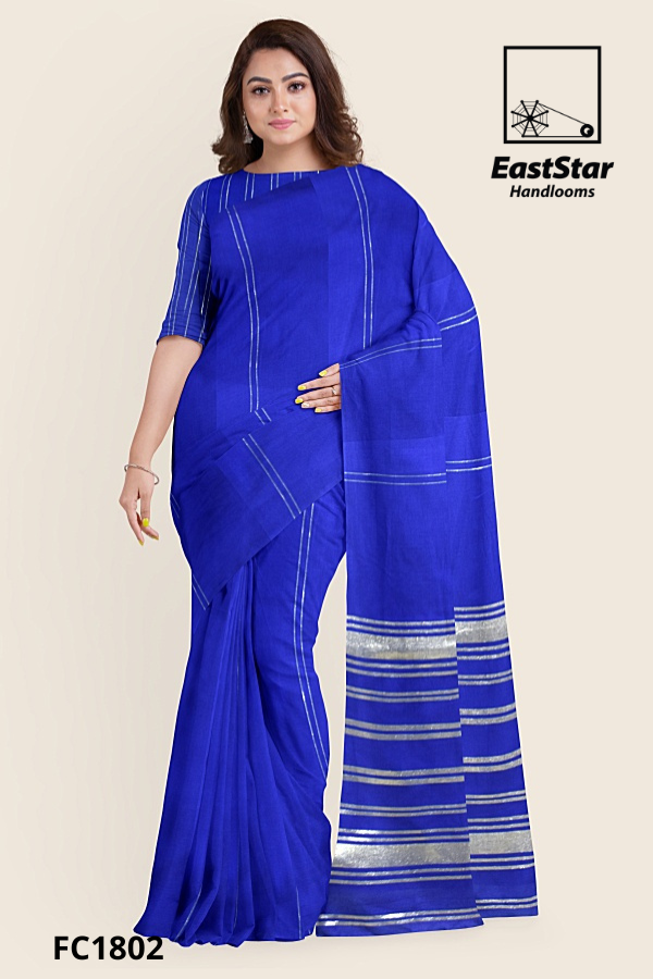 Blue Handloom Cotton Saree FC1802 Blue Handloom Cotton Saree FC1802