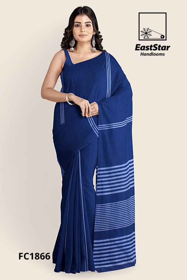 Royal Blue Handloom Cotton Saree FC1866