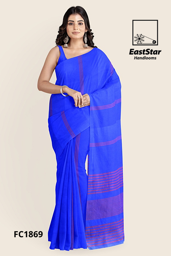Royal Blue Handloom Cotton Saree FC1869