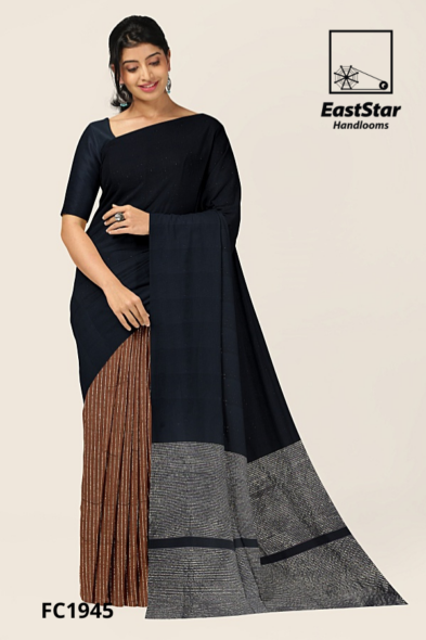 Black Copper Handloom Cotton Saree FC1945 Black Copper Handloom Cotton Saree FC1945