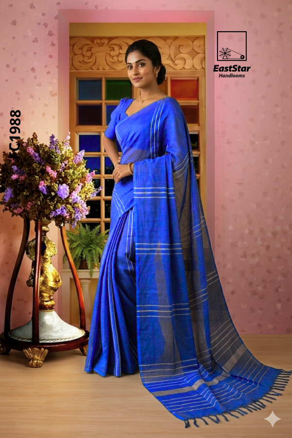 Royal Blue Handloom Cotton Saree FC1988 Royal Blue Handloom Cotton Saree FC1988