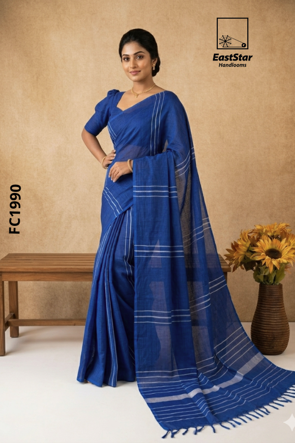 Royal Blue Handloom Cotton Saree FC1990 Royal Blue Handloom Cotton Saree FC1990