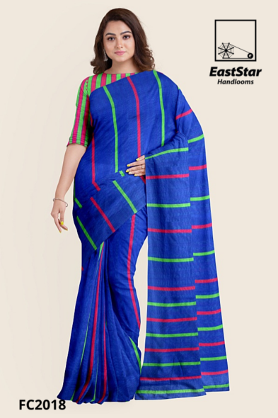 Blue Handloom Cotton Saree FC2018 Blue Handloom Cotton Saree FC2018