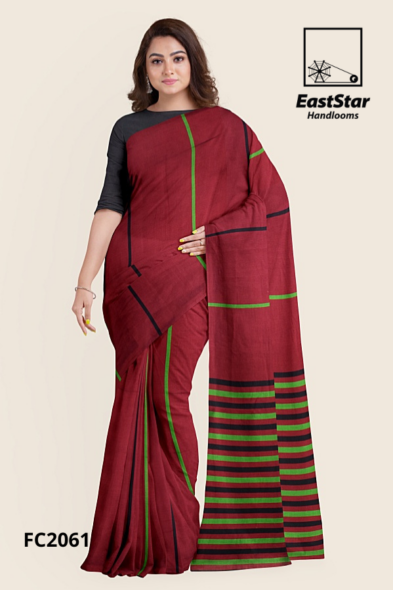 Maroon Handloom Cotton Saree FC2061 Maroon Handloom Cotton Saree FC2061