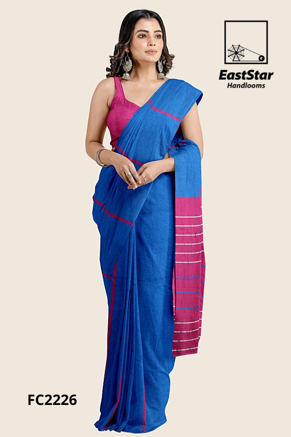 Royal Blue Handloom Cotton Saree FC2226 Royal Blue Handloom Cotton Saree FC2226
