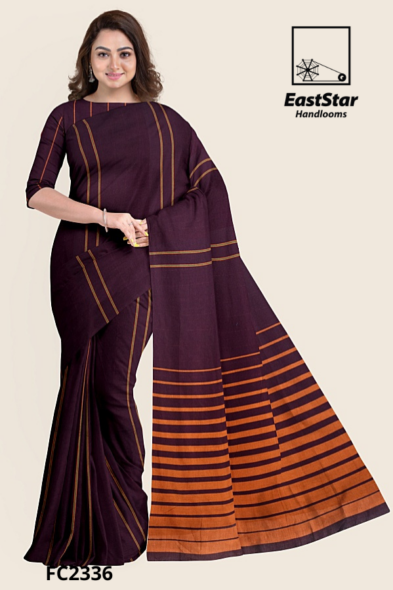 Plum Handloom Cotton Saree FC2336
